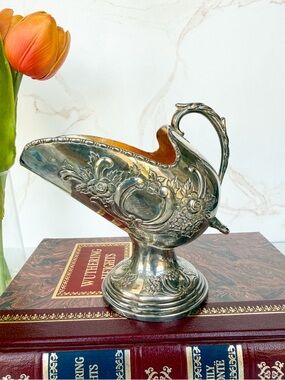 Vintage Raimond Silverplate Gold Wash Sugar Scuttle or Ornate Catchall